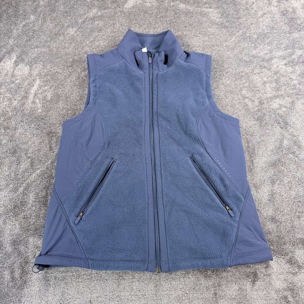 Lululemon Fleece Nylon Hybrid Full Zip Vest Blue Women Size 6 Activewear